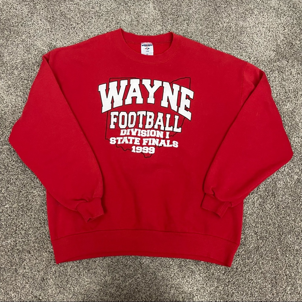 90s Wayne Football 1999 State Finals Sweatshirt 2X - Picture 2 of 11